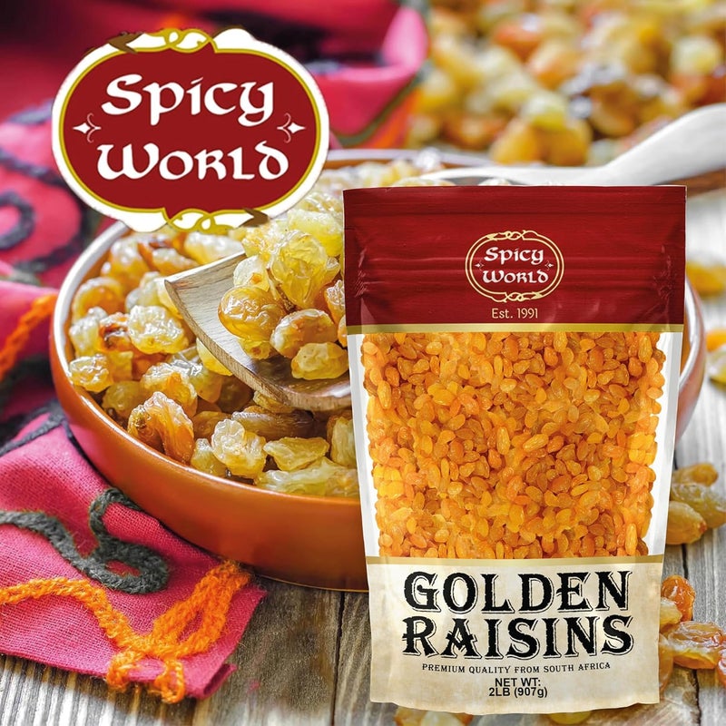 Spicy World Golden Raisins 2 LB Bag - Image 5